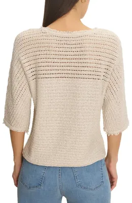 NIC+ZOE NIC+ZOE Tonal Texture Sweater in Neutral Mix — Women Autumn beige Tops