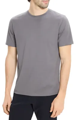 Theory Theory Precise Cotton T-Shirt in Carbon - Bax — Men Winter grey Tops