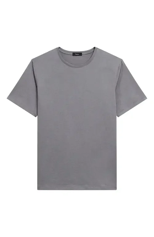 Theory Theory Precise Cotton T-Shirt in Carbon - Bax — Men Winter grey Tops