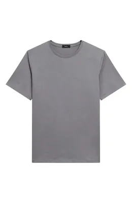 Theory Theory Precise Cotton T-Shirt in Carbon - Bax — Men Winter grey Tops