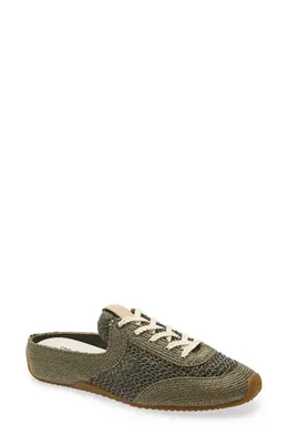 rag & bone rag & bone Retro Runner Slim Ultra Mule in Loden Raffia — Women Autumn grey Shoes