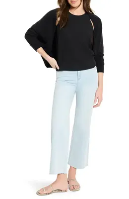 NIC+ZOE NIC+ZOE Cotton Blend Shrug Cardigan in Black Onyx — Women Winter black Tops