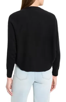NIC+ZOE NIC+ZOE Cotton Blend Shrug Cardigan in Black Onyx — Women Winter black Tops