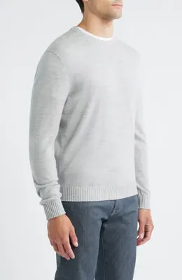 johnnie-O johnnie-O Ronald Merino Wool Sweater in Light Gray — Men Summer silver Tops