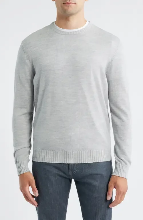 johnnie-O johnnie-O Ronald Merino Wool Sweater in Light Gray — Men Summer silver Tops