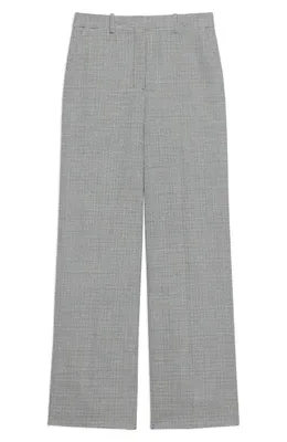 Theory Theory Plaid Wide Leg Wool Blend Pants in Black Multi — Women Winter grey Trousers & Chinos