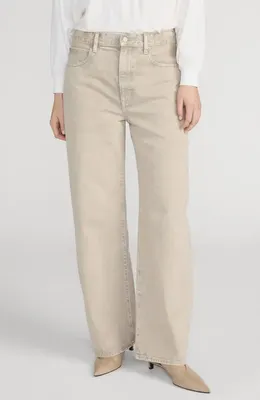 FRAME FRAME The Bow Straight Leg Jeans in Tabby — Women Autumn ivory Pants