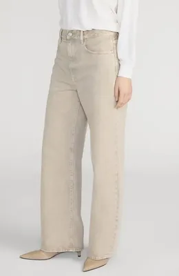 FRAME FRAME The Bow Straight Leg Jeans in Tabby — Women Autumn ivory Pants