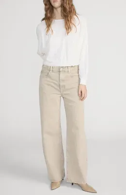 FRAME FRAME The Bow Straight Leg Jeans in Tabby — Women Autumn ivory Pants
