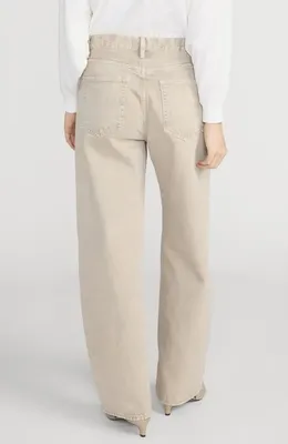 FRAME FRAME The Bow Straight Leg Jeans in Tabby — Women Autumn ivory Pants