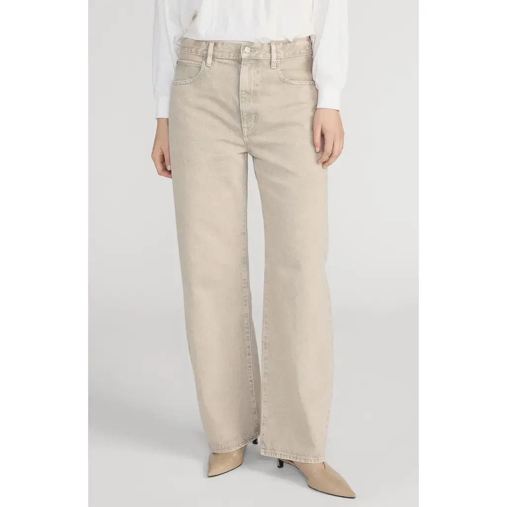 FRAME FRAME The Bow Straight Leg Jeans in Tabby — Women Autumn ivory Pants