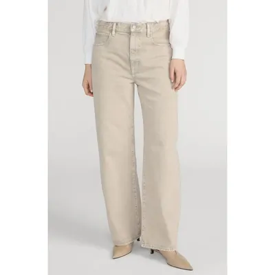 FRAME FRAME The Bow Straight Leg Jeans in Tabby — Women Autumn ivory Pants