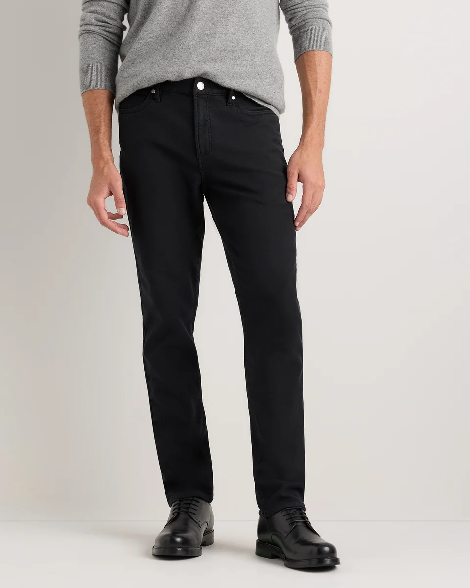 Quince Quince | Men's French Terry 5-Pocket Pants Slim in True Black — Men Winter black Joggers & Sweatpants