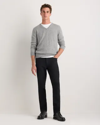 Quince Quince | Men's French Terry 5-Pocket Pants Slim in True Black — Men Winter black Joggers & Sweatpants