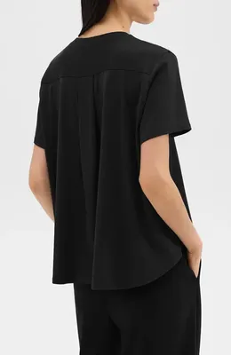 Theory Theory Easy Apex High-Low Pocket T-Shirt in Black — Women Winter black T-Shirts & Tees