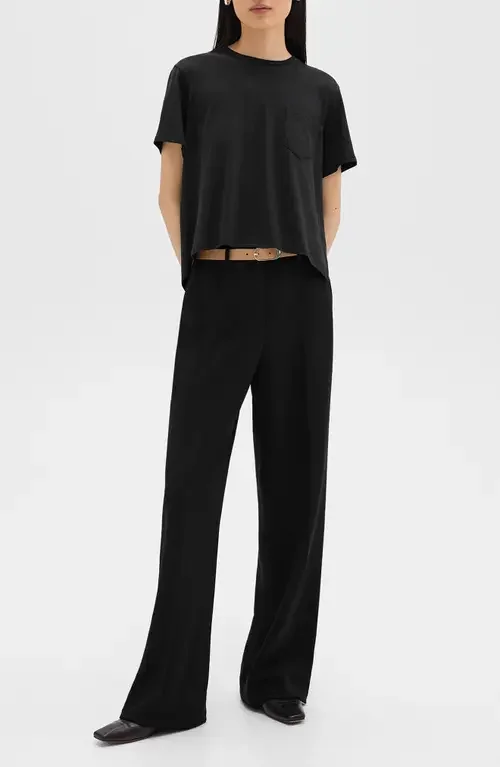 Theory Theory Easy Apex High-Low Pocket T-Shirt in Black — Women Winter black T-Shirts & Tees