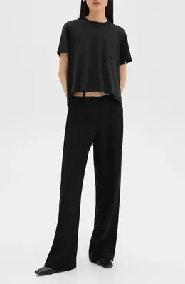 Theory Theory Easy Apex High-Low Pocket T-Shirt in Black — Women Winter black T-Shirts & Tees