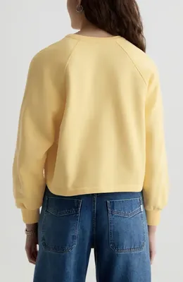 AG AG Roselle Cotton Blend T-Shirt in Sunlight Yellow — Women Spring khaki Tops