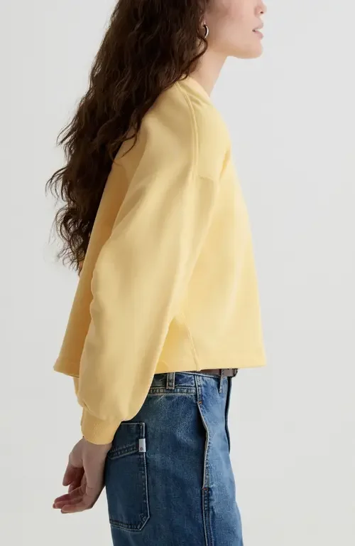 AG AG Roselle Cotton Blend T-Shirt in Sunlight Yellow — Women Spring khaki Tops