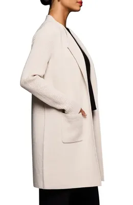NIC+ZOE NIC+ZOE Juliette Wool & Cashmere Coat in Sandstone — Women Spring ivory Outerwear