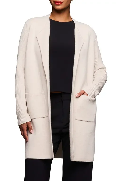 NIC+ZOE NIC+ZOE Juliette Wool & Cashmere Coat in Sandstone — Women Spring ivory Outerwear