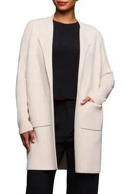 NIC+ZOE NIC+ZOE Juliette Wool & Cashmere Coat in Sandstone — Women Spring ivory Outerwear