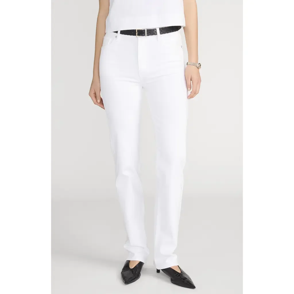 FRAME FRAME Le Sleek High Waist Straight Leg Jeans in White — Women Winter white Pants