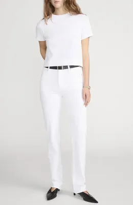FRAME FRAME Le Sleek High Waist Straight Leg Jeans in White — Women Winter white Pants