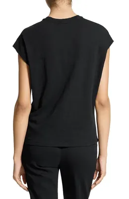 Theory Theory Cap Sleeve Organic Cotton T-Shirt in Black — Women Winter black T-Shirts & Tees