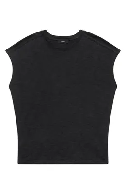 Theory Theory Cap Sleeve Organic Cotton T-Shirt in Black — Women Winter black T-Shirts & Tees