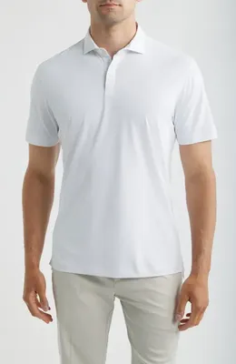 johnnie-O johnnie-O Solid Mesh Performance Jersey Polo in White — Men Winter white Tops
