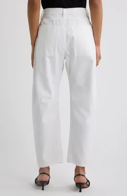rag & bone rag & bone Stevie Tapered Stretch Cotton Utility Pants in White — Women Winter white Pants