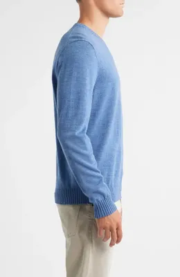 johnnie-O johnnie-O Ronald Merino Wool Sweater in Laguna Blue — Men Summer grey Tops