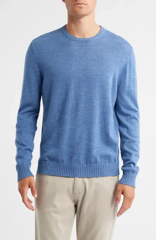 johnnie-O johnnie-O Ronald Merino Wool Sweater in Laguna Blue — Men Summer grey Tops