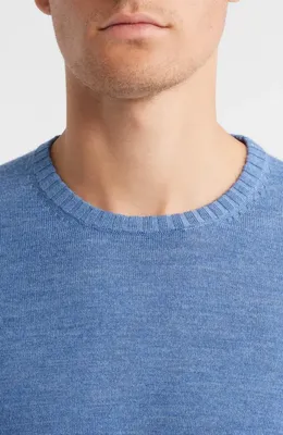 johnnie-O johnnie-O Ronald Merino Wool Sweater in Laguna Blue — Men Summer grey Tops