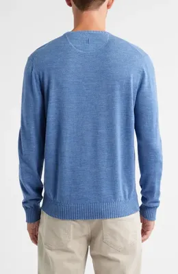 johnnie-O johnnie-O Ronald Merino Wool Sweater in Laguna Blue — Men Summer grey Tops