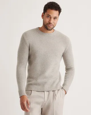 Quince Quince | Men's 100% Yak Wool Crewneck Sweater in Warm Heather Grey — Men Autumn grey Sweaters & Knits