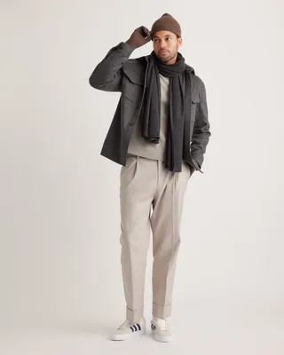 Quince Quince | Men's 100% Yak Wool Crewneck Sweater in Warm Heather Grey — Men Autumn grey Sweaters & Knits