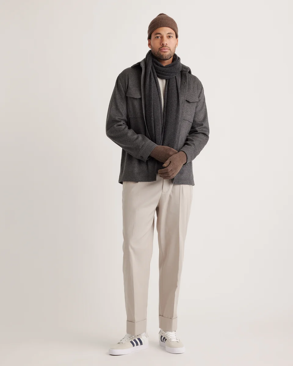 Quince Quince | Men's 100% Yak Wool Crewneck Sweater in Warm Heather Grey — Men Autumn grey Sweaters & Knits
