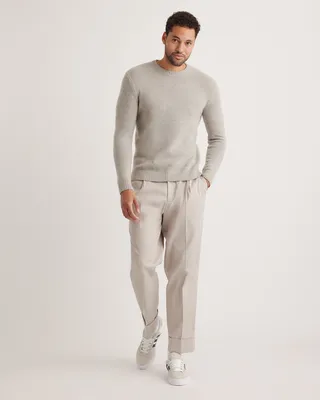 Quince Quince | Men's 100% Yak Wool Crewneck Sweater in Warm Heather Grey — Men Autumn grey Sweaters & Knits