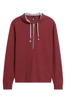 johnnie-O johnnie-O Zoeller Textured Half Zip Hoodie in Malibu Red — Men Autumn red Tops