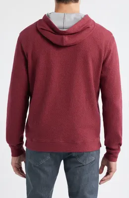 johnnie-O johnnie-O Zoeller Textured Half Zip Hoodie in Malibu Red — Men Autumn red Tops