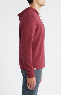 johnnie-O johnnie-O Zoeller Textured Half Zip Hoodie in Malibu Red — Men Autumn red Tops