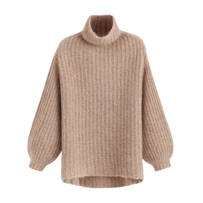 Cuyana Alpaca Wool Turtleneck Sweater - Cappuccino / in tan — Autumn tan Sweaters & Knits