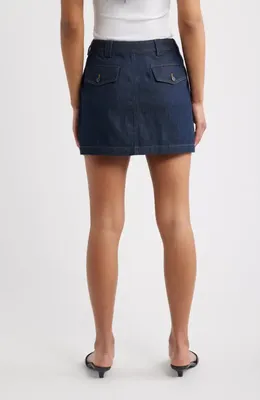 FRAME FRAME The Denim Utility Miniskirt in Rinse — Women Winter navy Skirts
