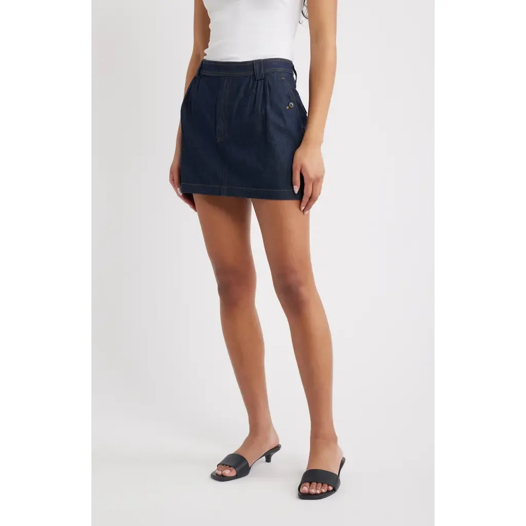 FRAME FRAME The Denim Utility Miniskirt in Rinse — Women Winter navy Skirts