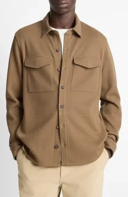 Vince Vince Cotton Blend Shirt Jacket in Highlands/Med H Grey — Men Autumn brown Tops