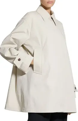 Theory Theory Sleek A-Line Trench Jacket in Sand — Women Spring white Outerwear