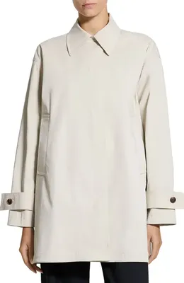 Theory Theory Sleek A-Line Trench Jacket in Sand — Women Spring white Outerwear