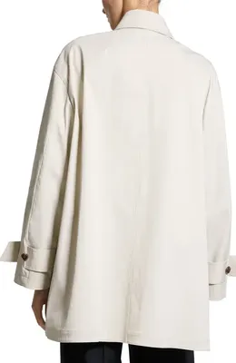 Theory Theory Sleek A-Line Trench Jacket in Sand — Women Spring white Outerwear